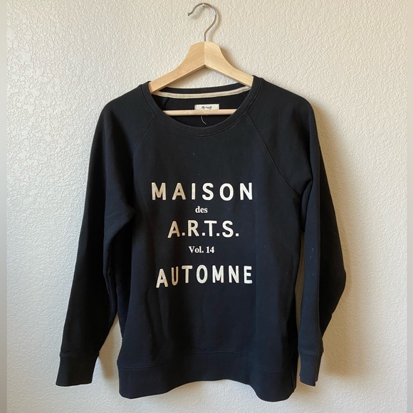 Madewell Maison Des Arts Automne Sweatshirt Black - Picture 2 of 5